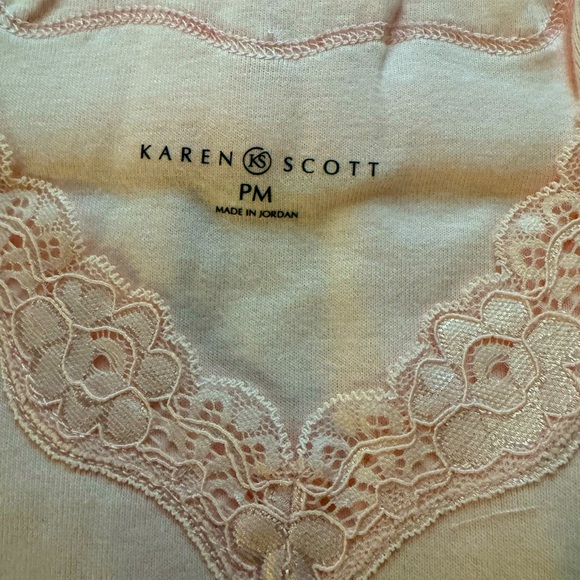 Karen Scott Lace Trim Tee - Petite Medium - Picture 5 of 5